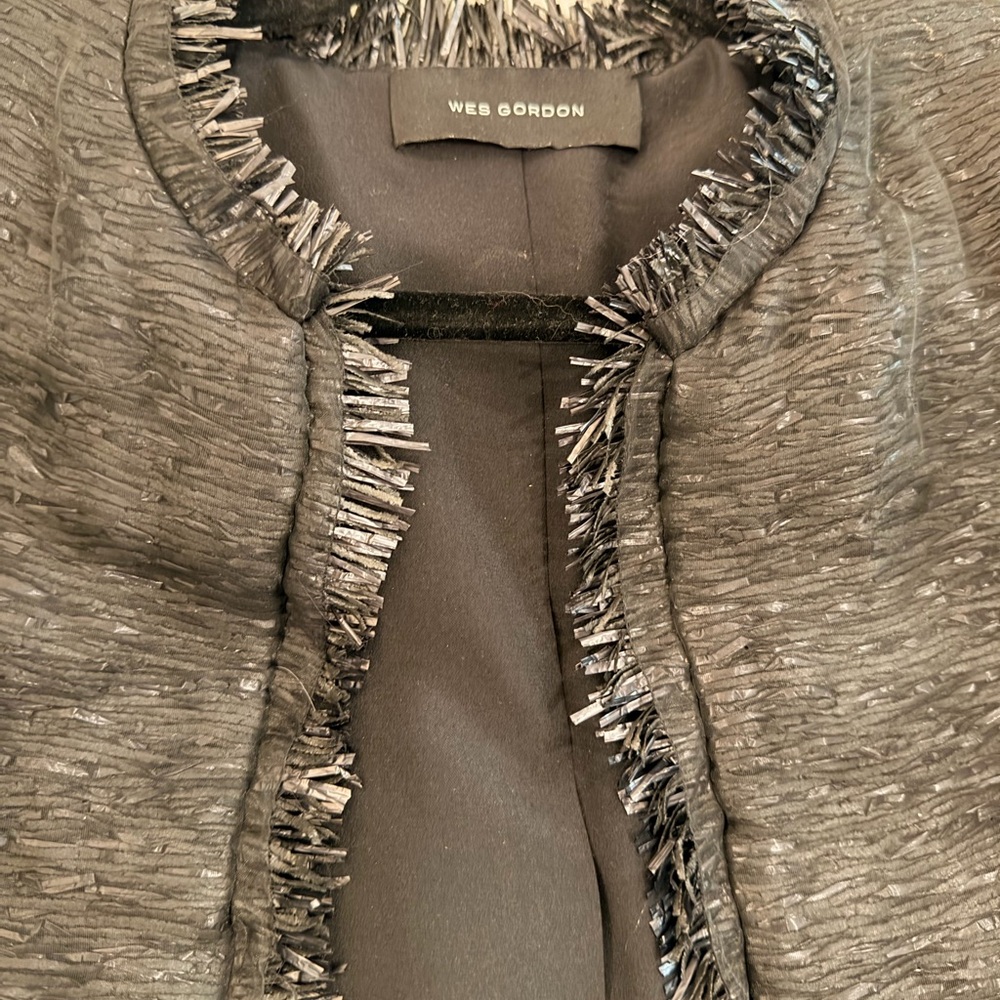 Wes Gordon Textured Black metallic Jacket